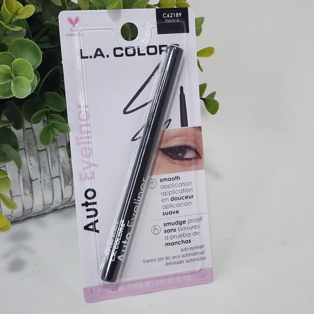 L.A. COLORS Auto Eyeliner Black C62189 Smudge Proof Pencil ~ Cruelty-Free ~ New